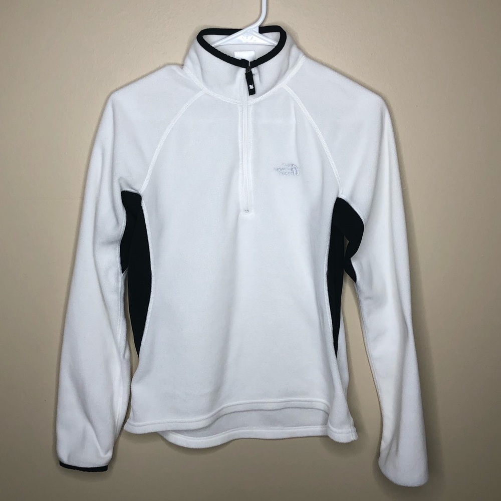 The north face medium white black zip pullover